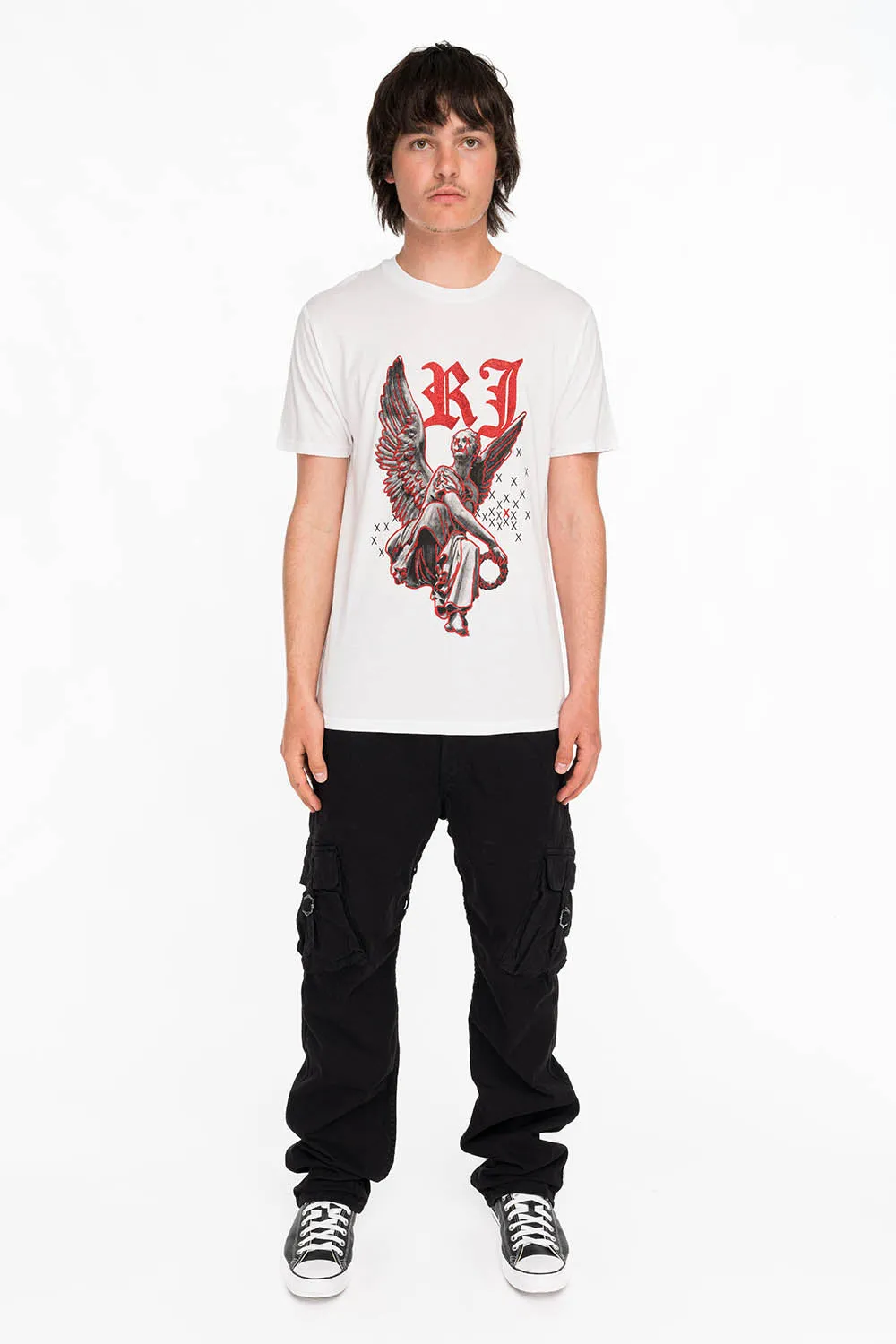 NEON ANGEL MENS T-SHIRT IN WHITE sold by Robin's Jean product image thumbnail 3