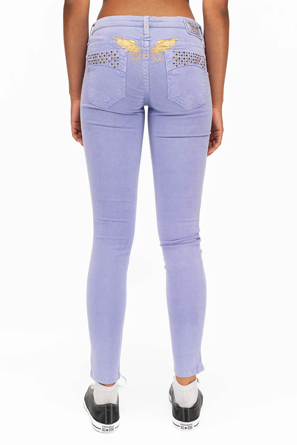 MARILYN SKINNY IN PURPLE WITH CRYSTALS sold by Robin's Jean product image thumbnail 2