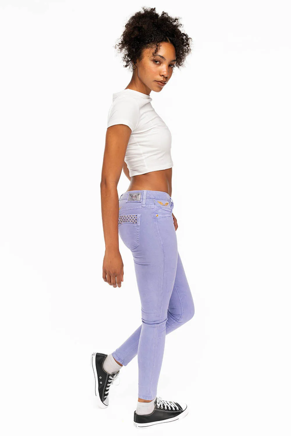 MARILYN SKINNY IN PURPLE WITH CRYSTALS sold by Robin's Jean product image thumbnail 5