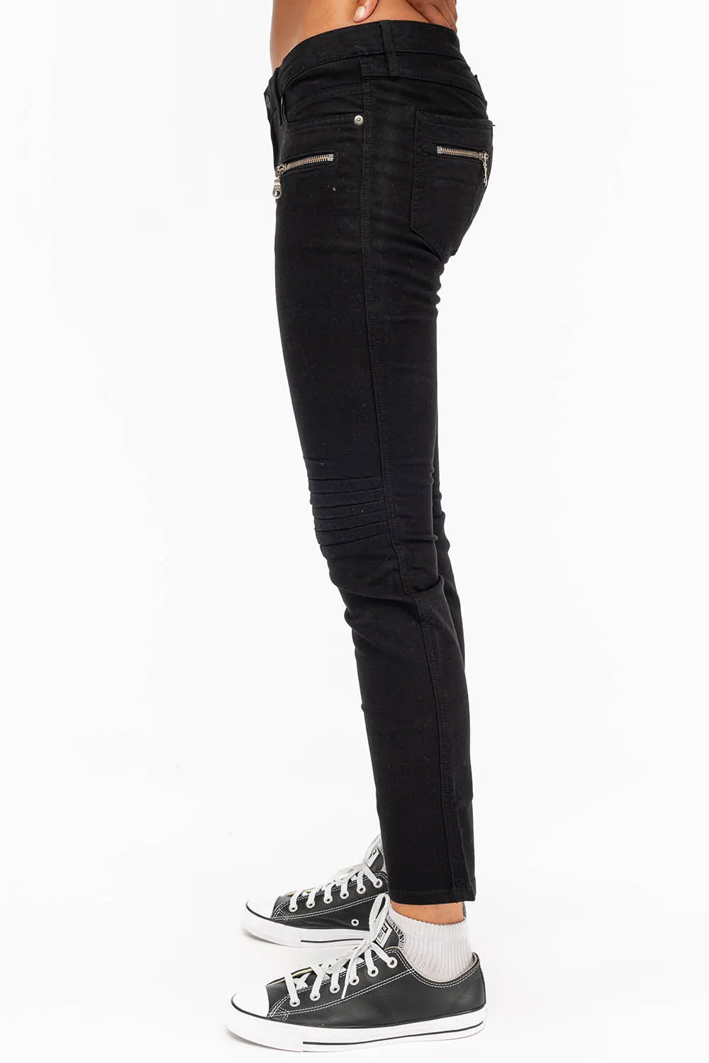ROBIN'S BIKER WOMENS JEANS IN BLACK sold by Robin's Jean product image thumbnail 2
