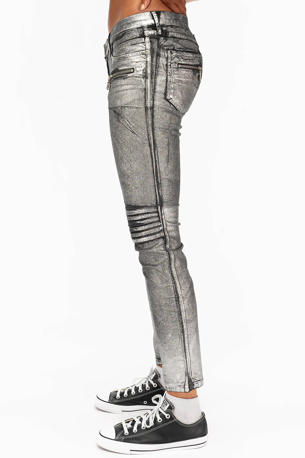 ROBIN'S BIKER WOMENS JEANS IN DECAL SILVER sold by Robin's Jean product image thumbnail 2