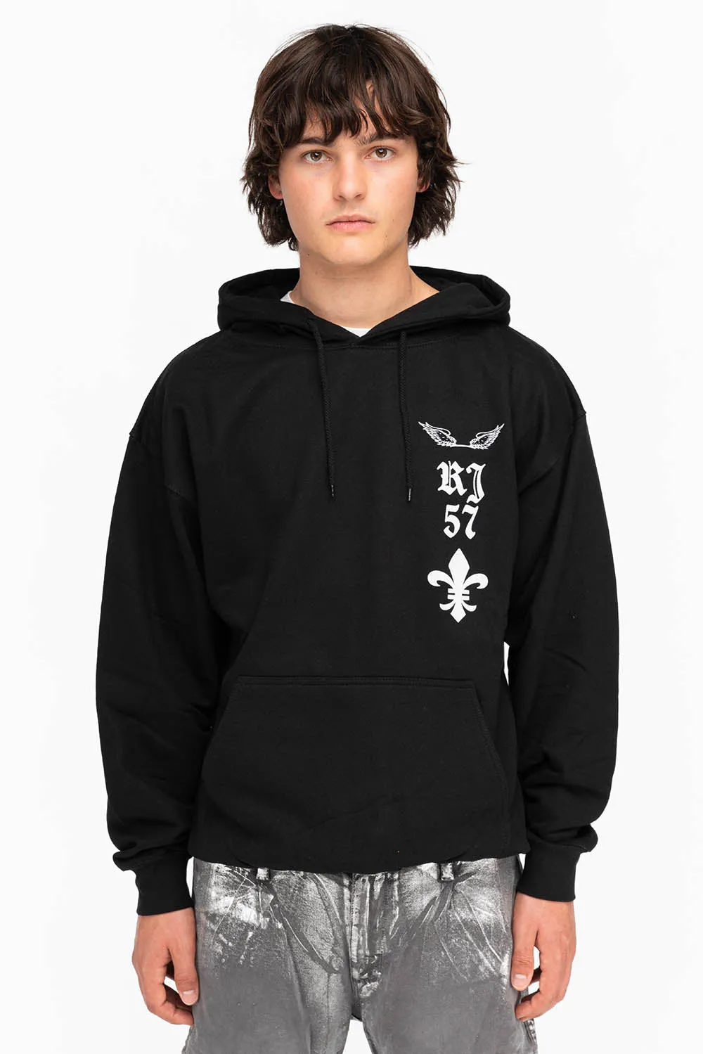 FLEUR-DE-LIS HOODIE IN BLACK sold by Robin's Jean