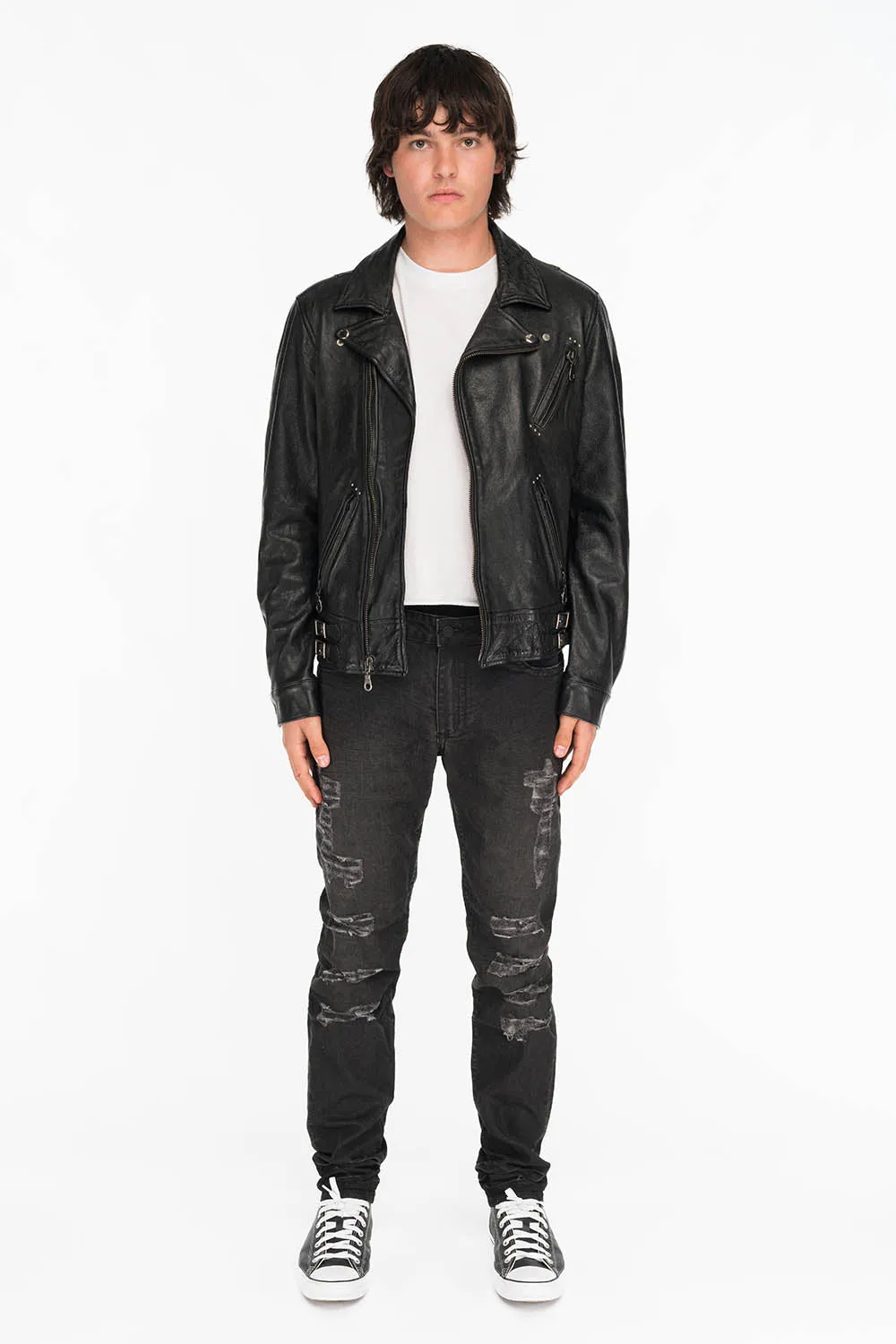 STARS AND STRIPES SKINNY DESTROY DENIM BLACK JEANS sold by Robin's Jean product image thumbnail 4