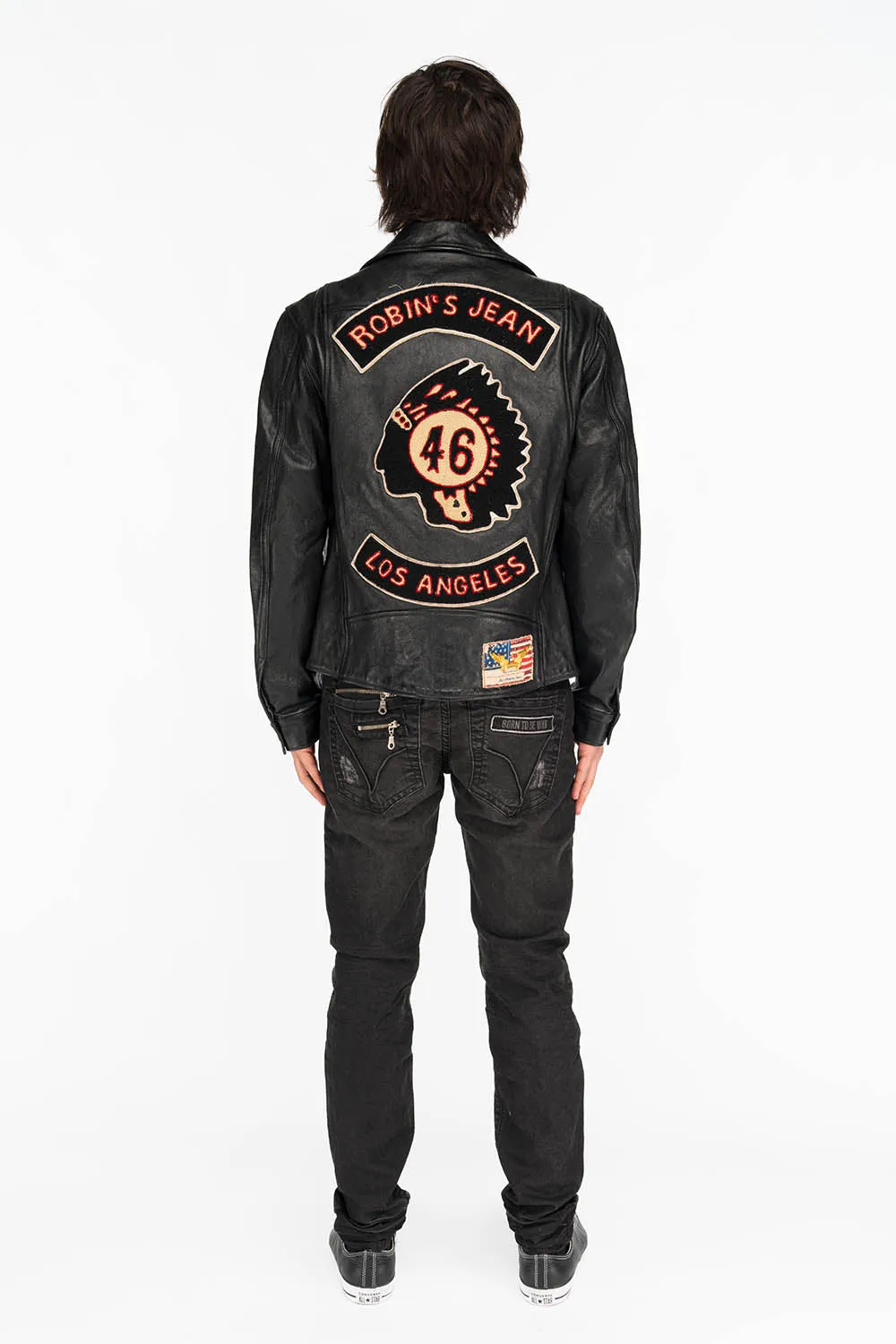 STARS AND STRIPES SKINNY DESTROY DENIM BLACK JEANS sold by Robin's Jean product image thumbnail 5