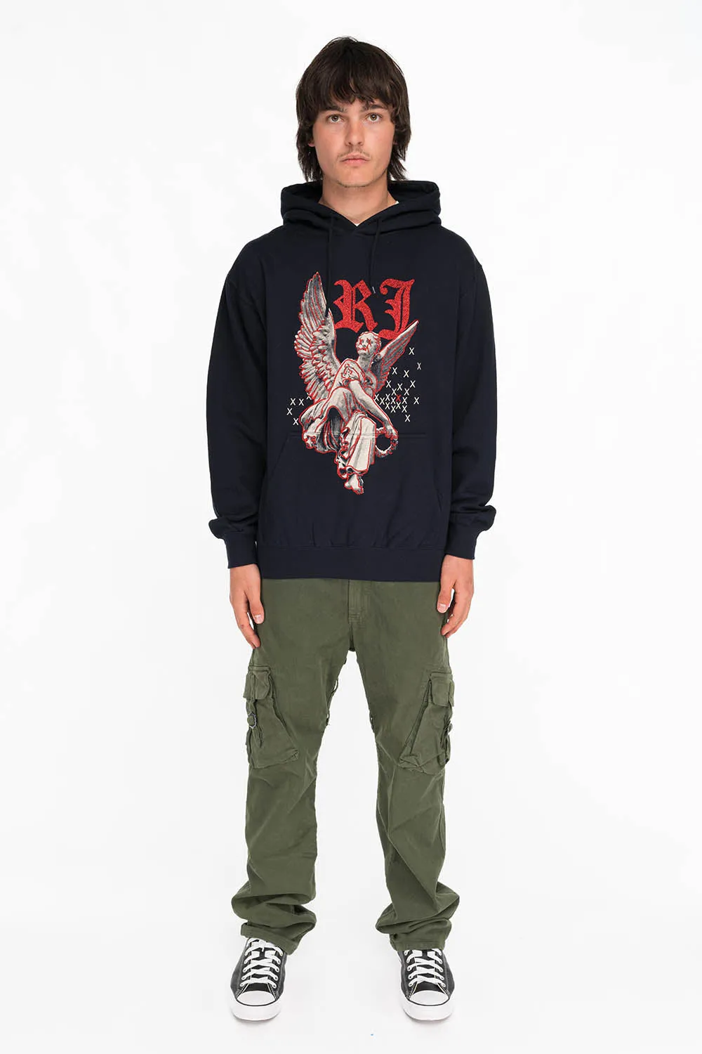 NEON ANGEL MENS PULLOVER HOODIE IN NAVY sold by Robin's Jean product image thumbnail 3