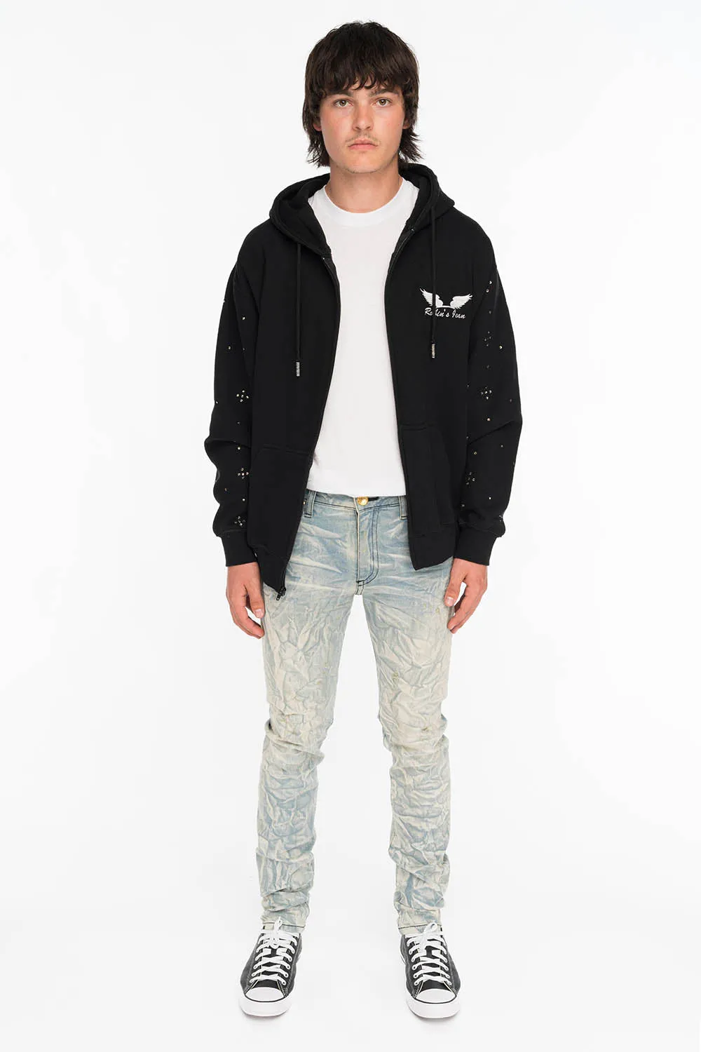 ROYAL CROWN SKINNY MENS JEANS IN VINTAGE BLUE WITH NAILHEAD sold by Robin's Jean product image thumbnail 5