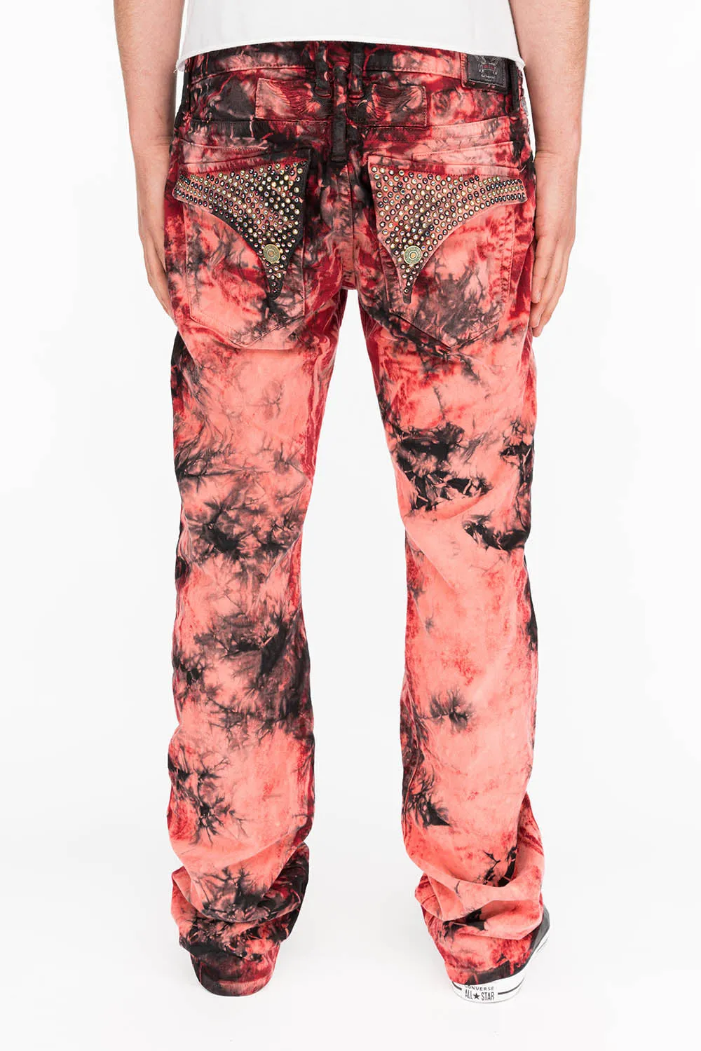 MENS CLASSIC STRAIGHT LEG LONG FLAP JEANS IN APACHE WITH CRYSTALS sold by Robin's Jean