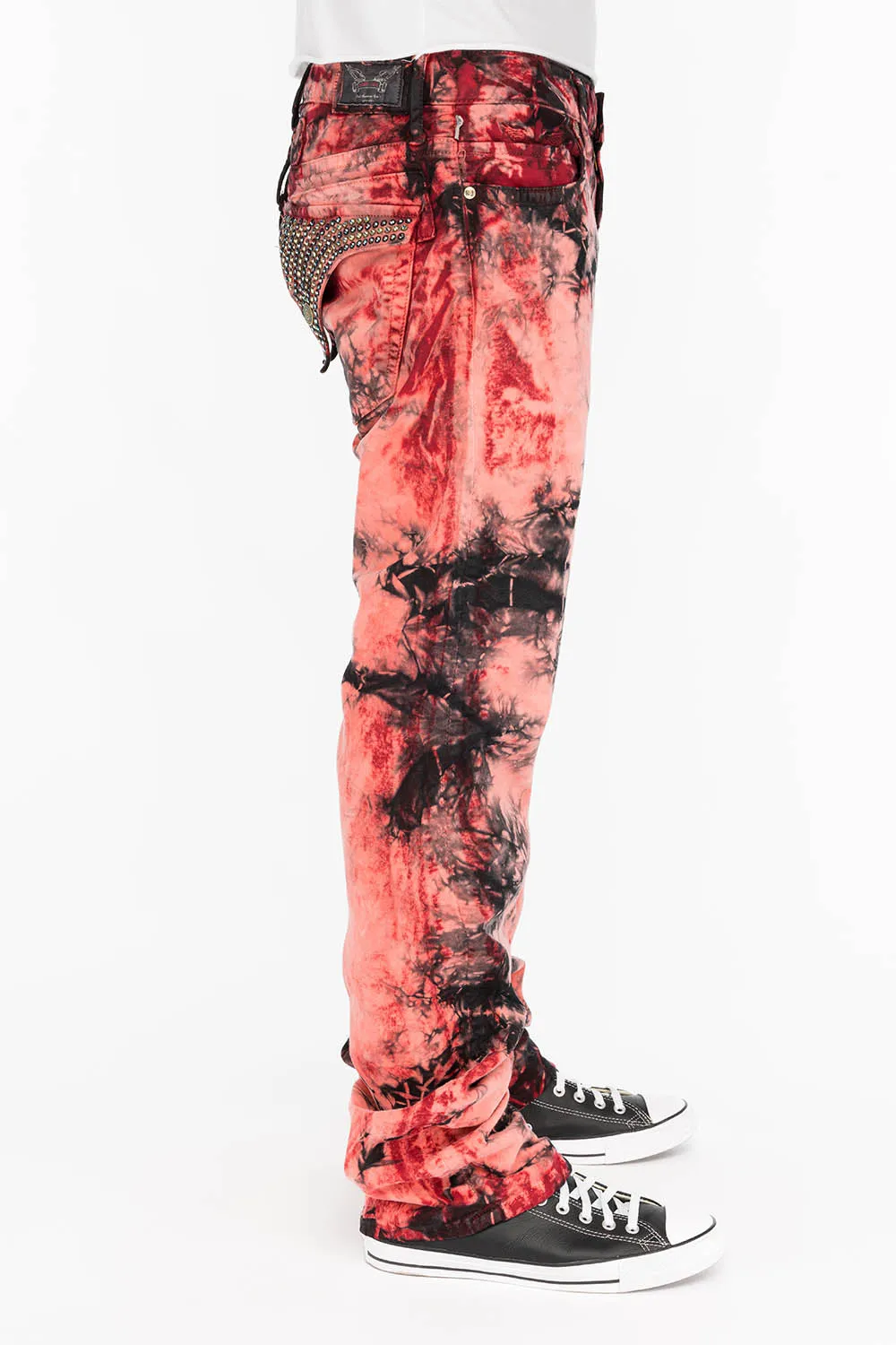 MENS CLASSIC STRAIGHT LEG LONG FLAP JEANS IN APACHE WITH CRYSTALS sold by Robin's Jean product image thumbnail 2