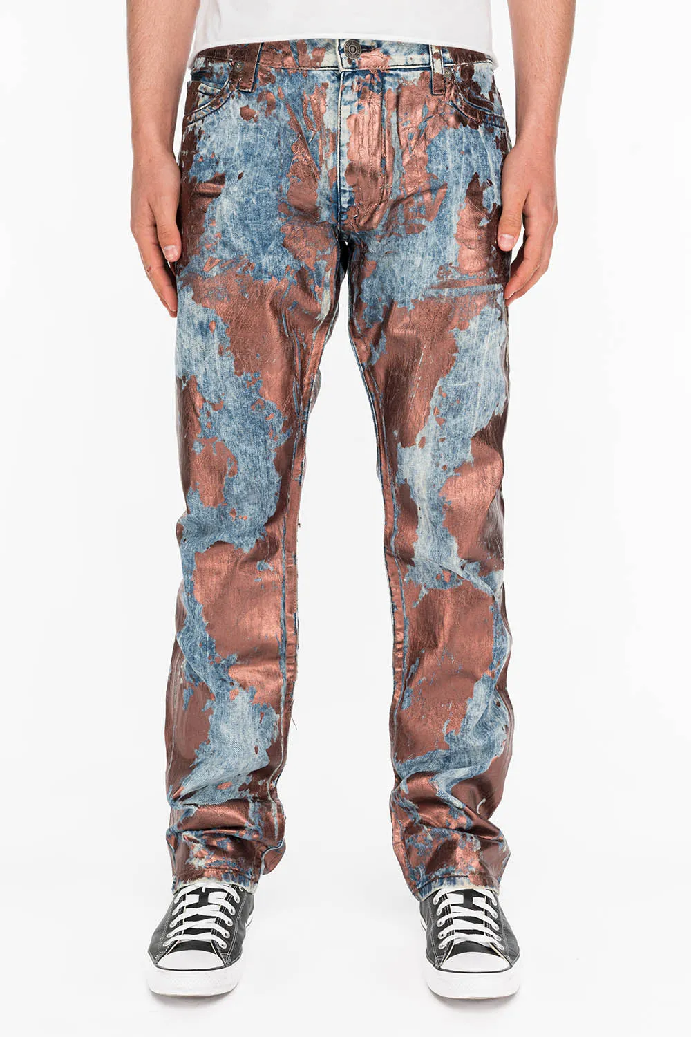 MENS LONG FLAP SLIM JEANS IN GOOD TIME COPPER WITH CRYSTALS sold by Robin's Jean product image thumbnail 5