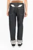 WOMENS BOYFRIEND STYLE JEANS RELAXED FIT WITH JET BLACK CRYSTALS IN RAW sold by Robin's Jean