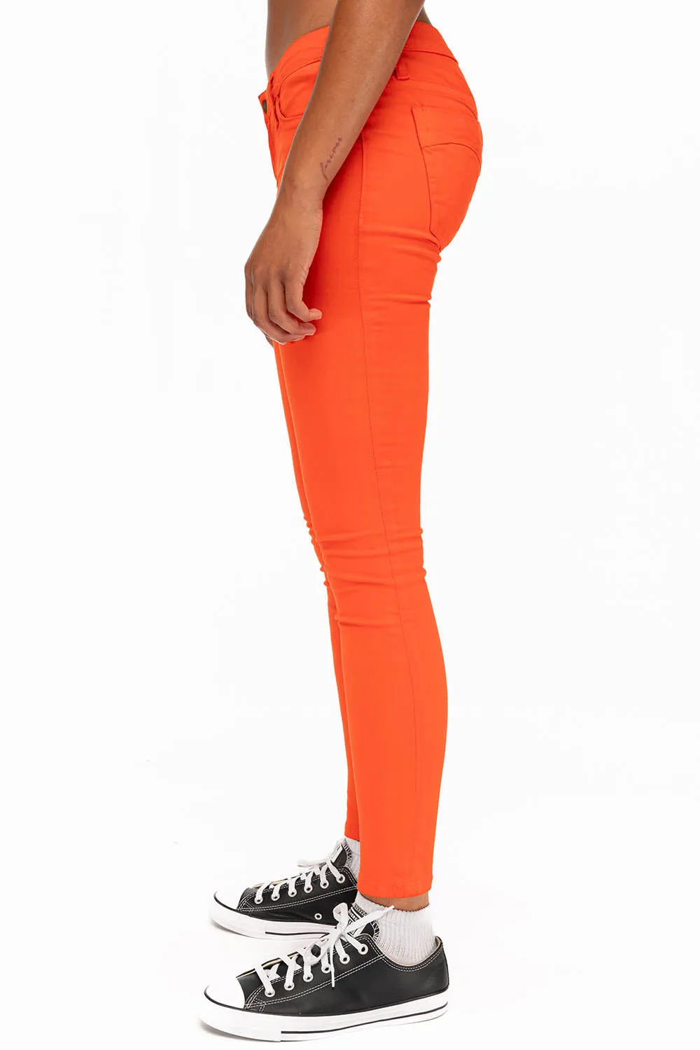 MARILYN WOMENS SKINNY JEANS IN TANGERINE WITH TONAL WINGS sold by Robin's Jean product image thumbnail 3