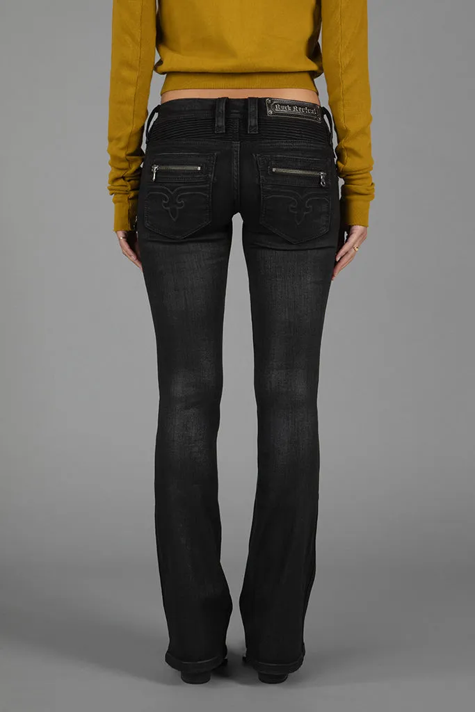 Kamil Super Low-Rise Moto Bootcut Jeans sold by Rock Revival product image thumbnail 3