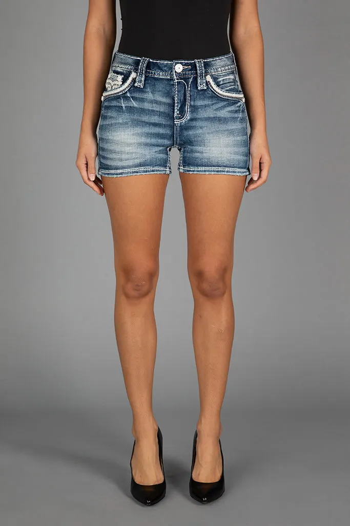 NIXIE DENIM SHORTS sold by Rock Revival product image thumbnail 3