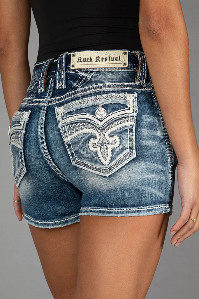 NIXIE DENIM SHORTS sold by Rock Revival product image thumbnail 4