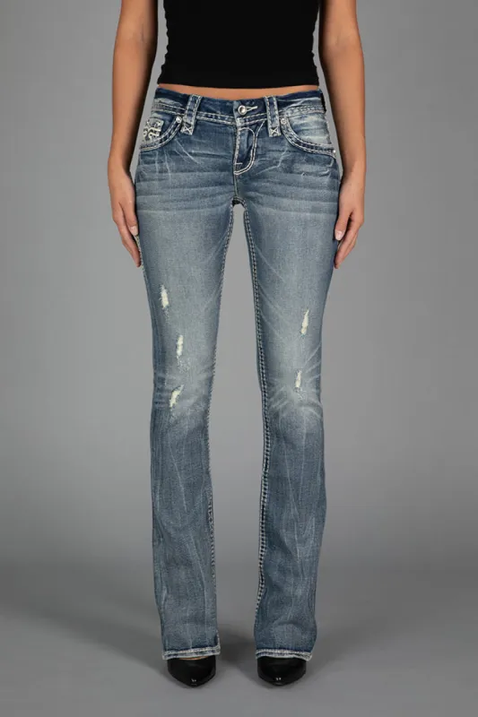 Lesia Low-Rise Bootcut Jeans sold by Rock Revival