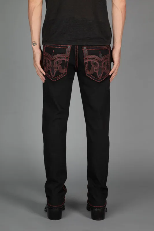 Zinfandel Alt Straight Jeans in Black made by Rock Revival