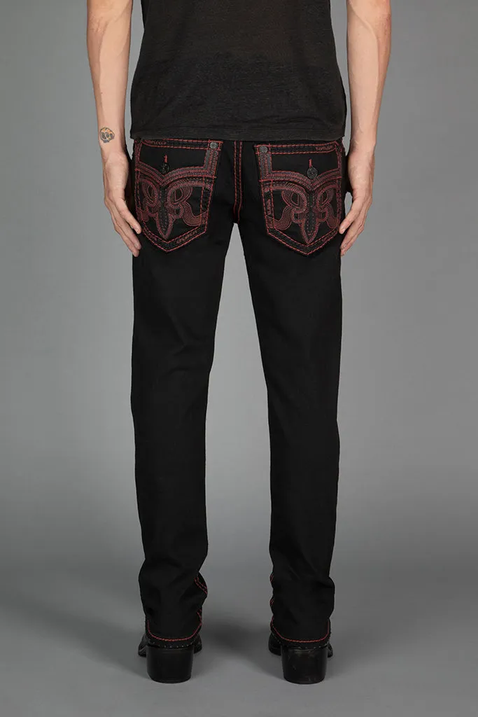 Zinfandel Alt Straight Jeans in Black sold by Rock Revival