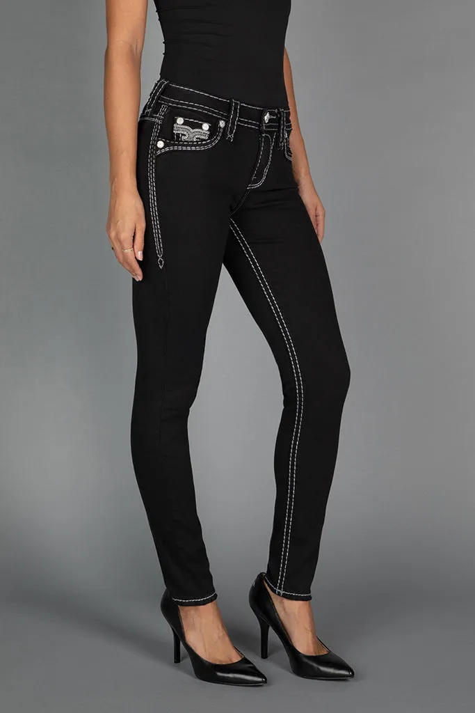 Raanan Skinny Jeans in Black sold by Rock Revival product image thumbnail 2