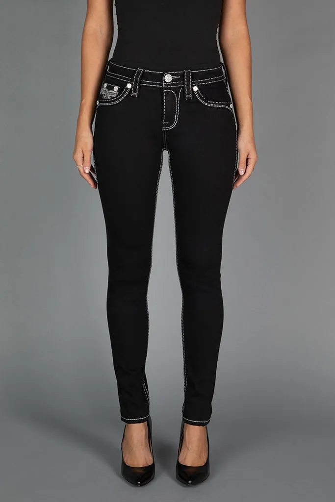 Raanan Skinny Jeans in Black sold by Rock Revival product image thumbnail 3