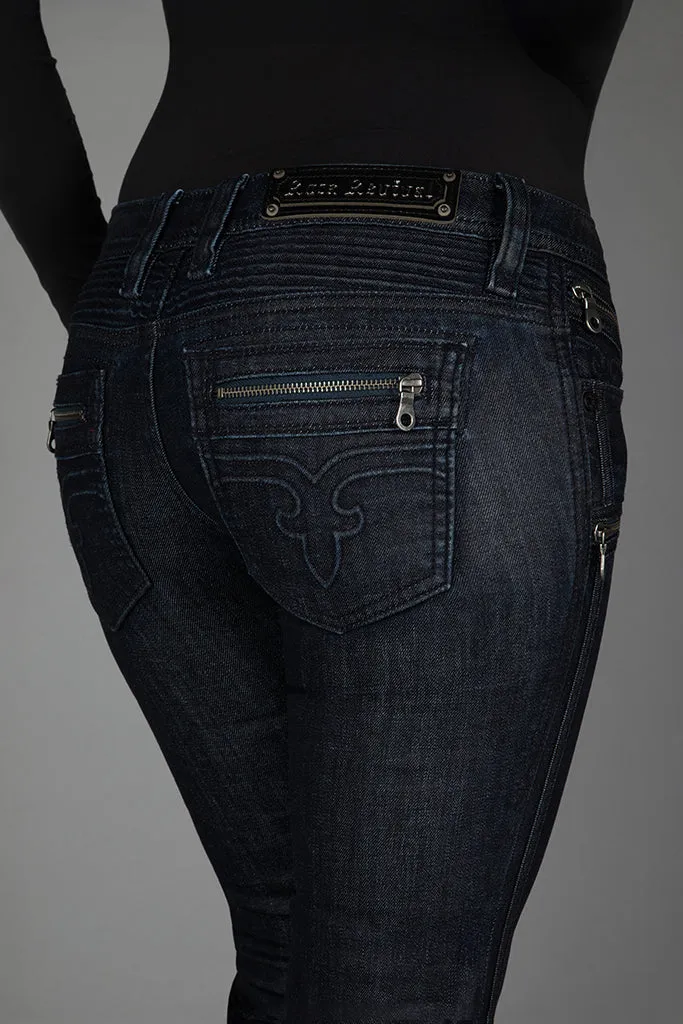 Kamil Super Low-Rise Moto Bootcut Jeans sold by Rock Revival product image thumbnail 4