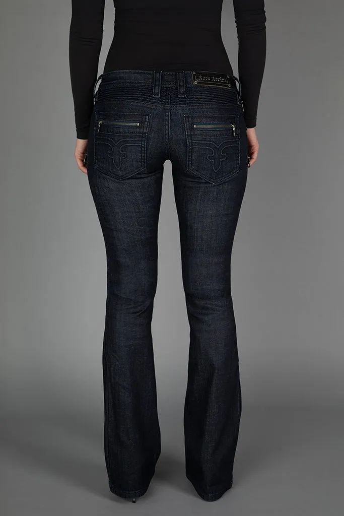 Kamil Super Low-Rise Moto Bootcut Jeans sold by Rock Revival product image thumbnail 3