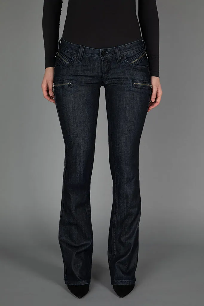 Kamil Super Low-Rise Moto Bootcut Jeans sold by Rock Revival