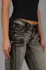 Kamil Super Low-Rise Moto Bootcut Jeans sold by Rock Revival
