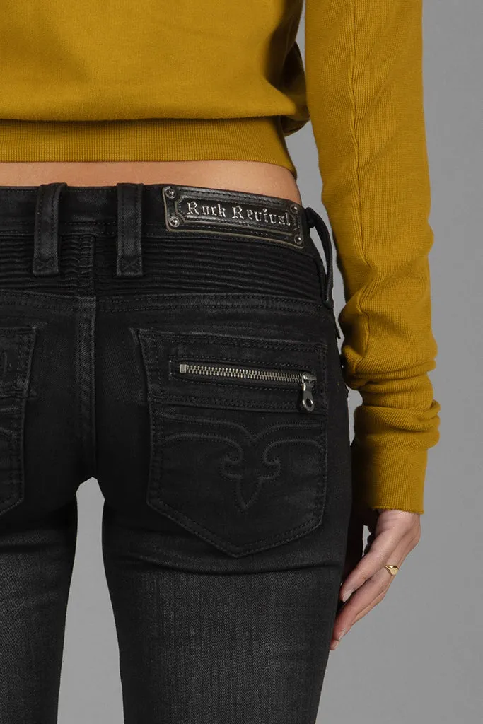 Kamil Super Low-Rise Moto Bootcut Jeans sold by Rock Revival product image thumbnail 4