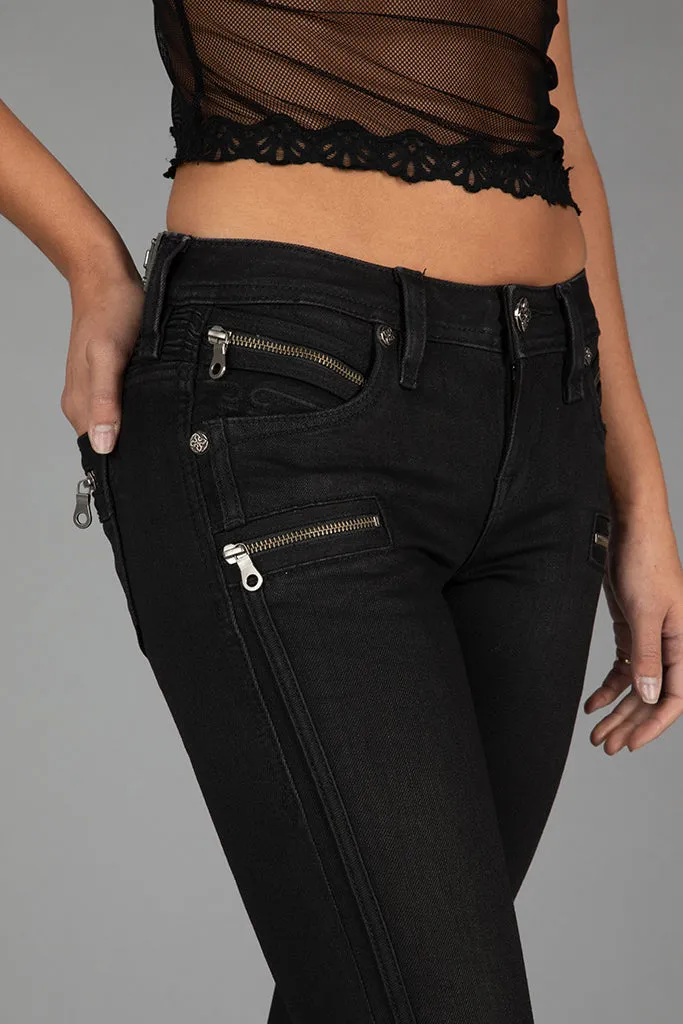 Camille Low-Rise Moto Skinny Jeans sold by Rock Revival product image thumbnail 5