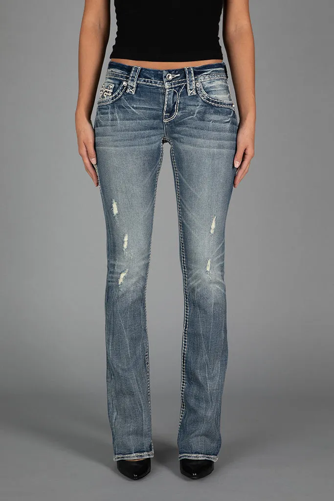 Lesia Low-Rise Bootcut Jeans sold by Rock Revival
