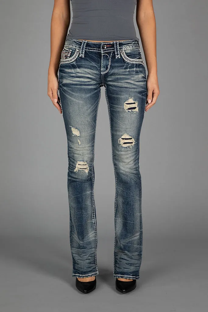 Jane Low-Rise Bootcut Jeans sold by Rock Revival