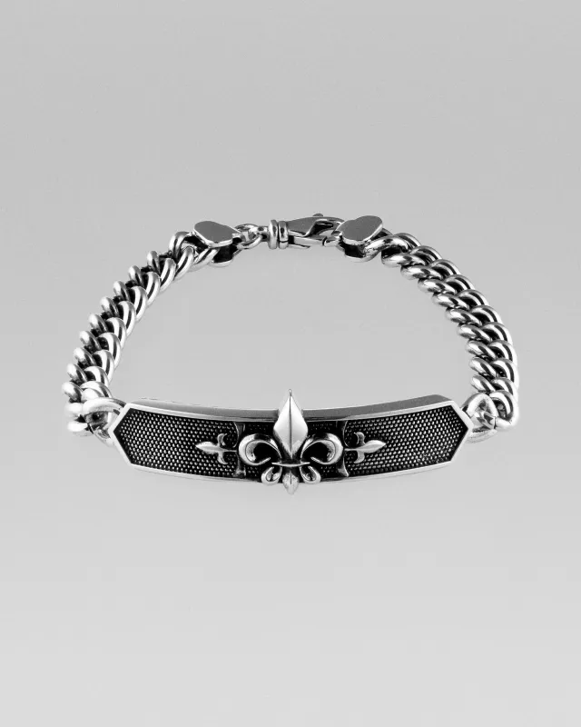 Fleur De Lis ID Bracelet made by Rock Revival