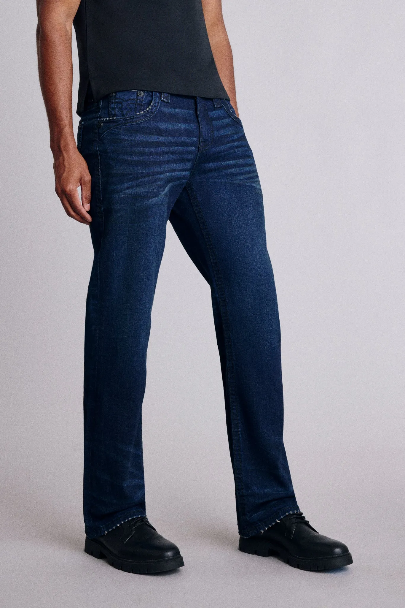 Titan Relaxed Straight in Dark Wash sold by Rock Revival product image thumbnail 3