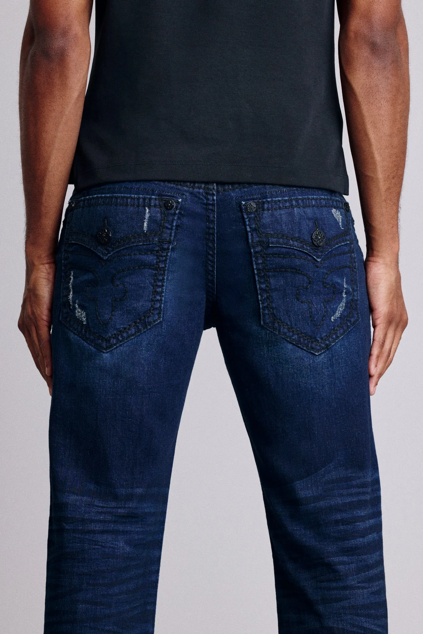 Titan Relaxed Straight in Dark Wash sold by Rock Revival product image thumbnail 4