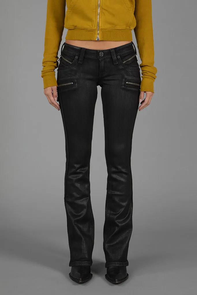 Kamil Super Low-Rise Moto Bootcut Jeans sold by Rock Revival
