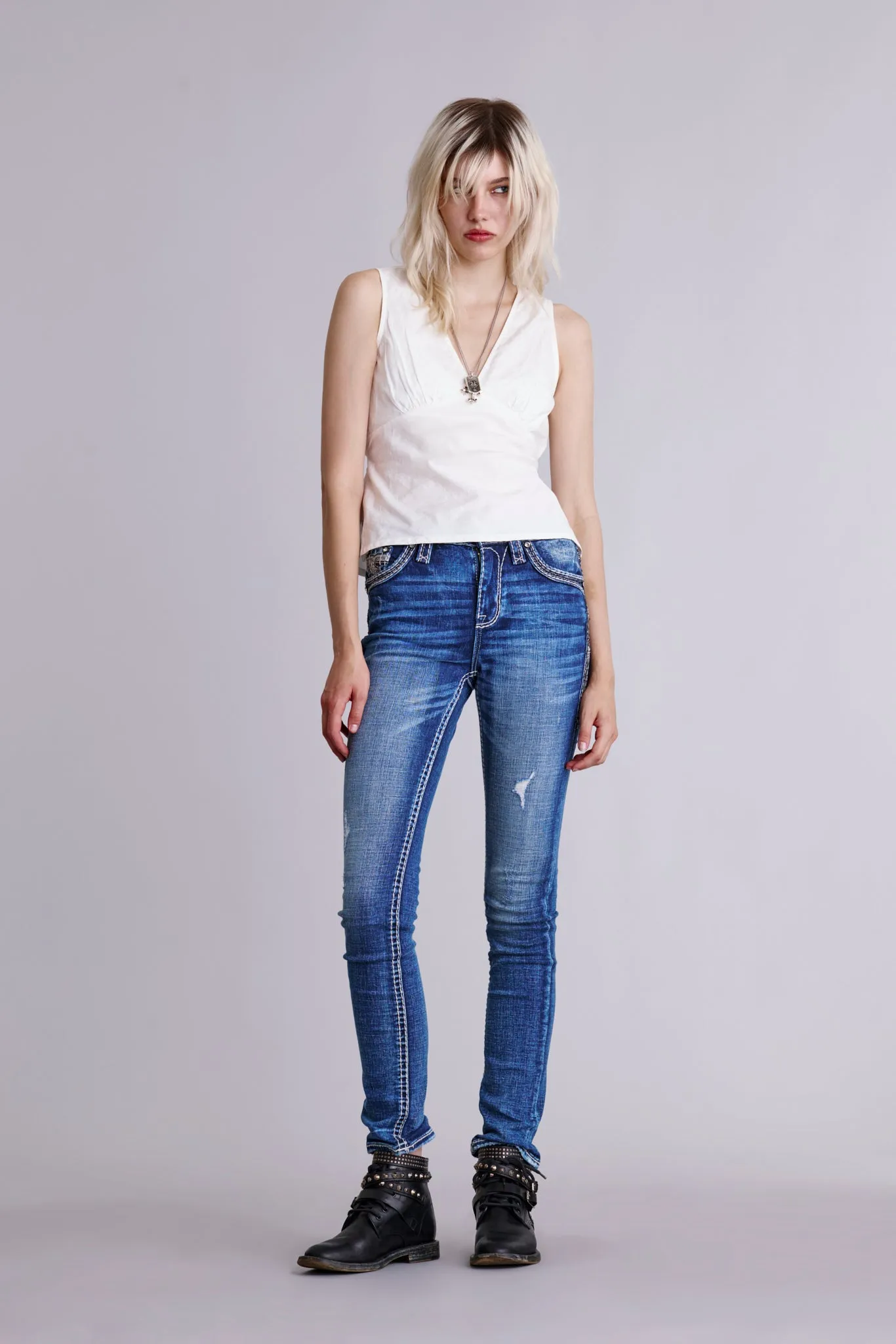 Aurora High-Rise Straight Jeans sold by Rock Revival