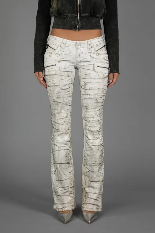 Kamil Super Low-Rise Moto Bootcut Jeans sold by Rock Revival