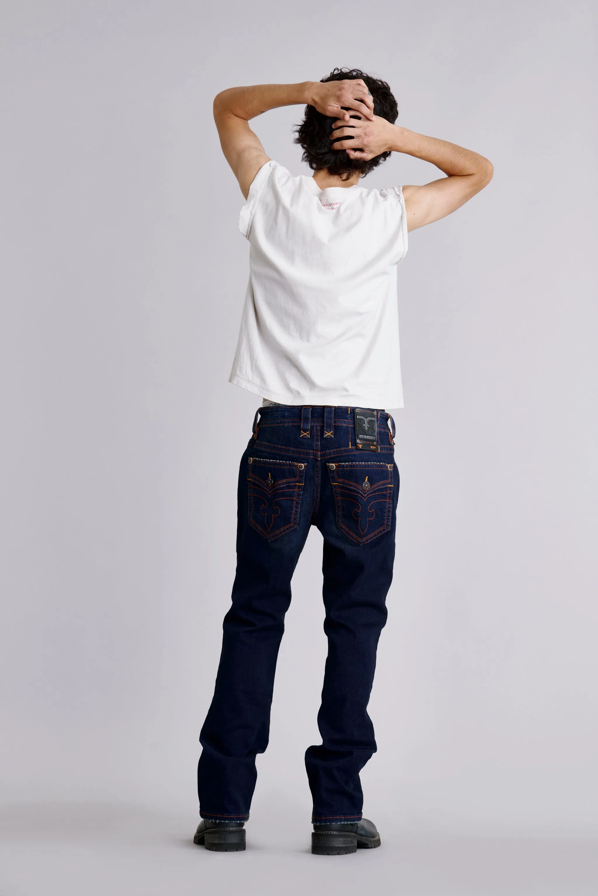Clark Relaxed Straight in Dark/Orange sold by Rock Revival product image thumbnail 2