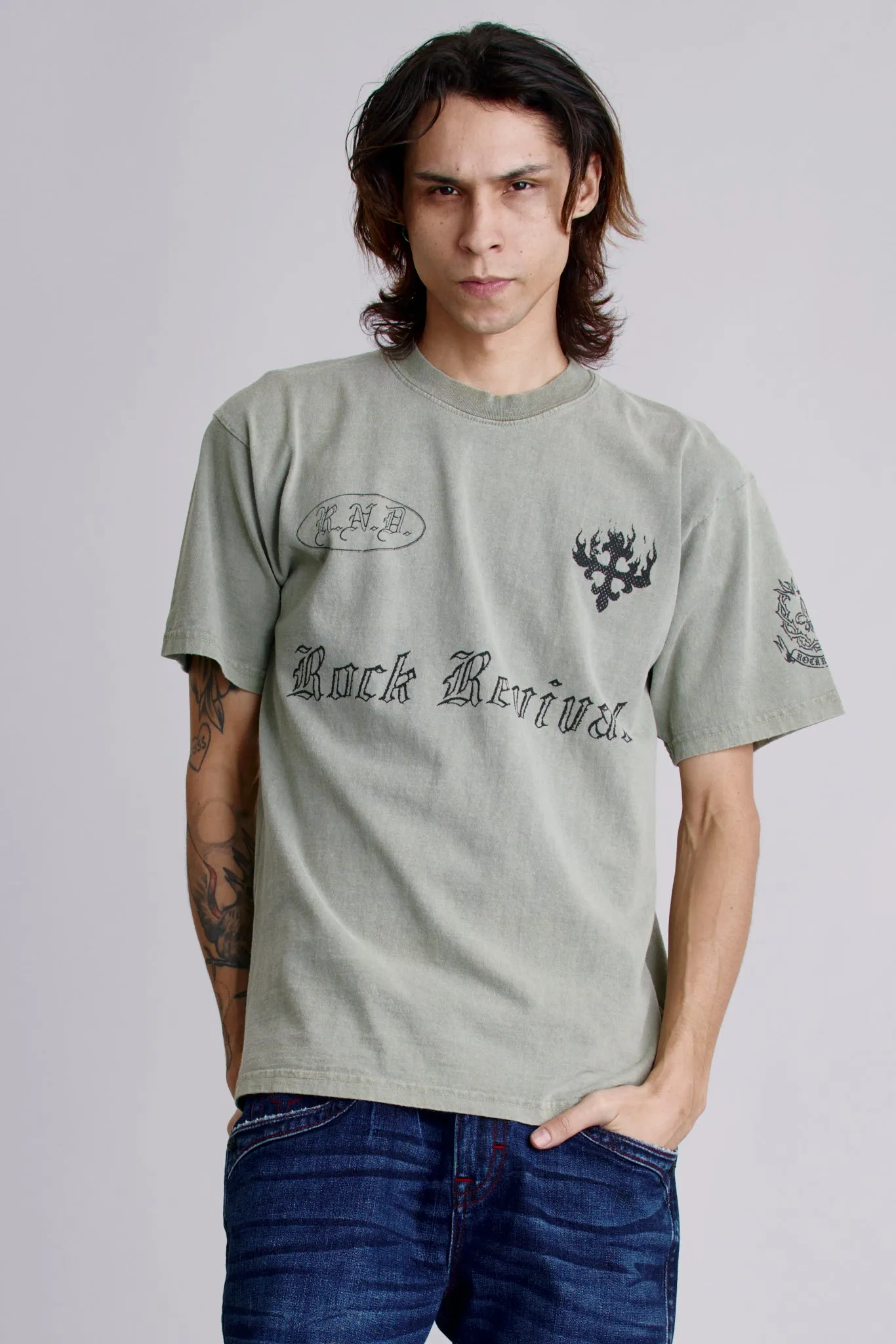 Inferno Crest Tee in Sage sold by Rock Revival product image thumbnail 3