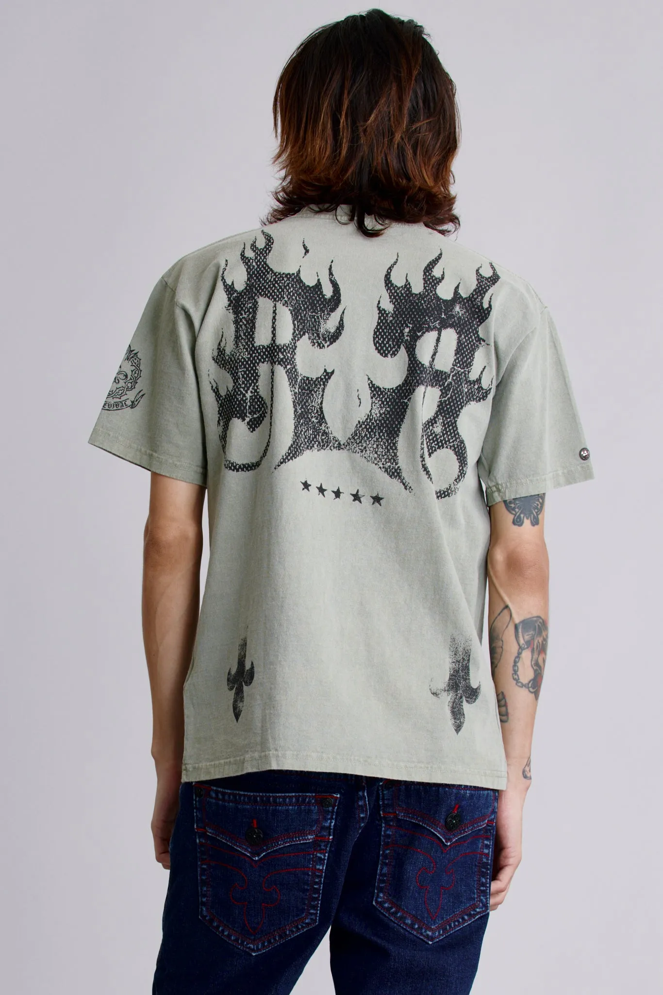 Inferno Crest Tee in Sage sold by Rock Revival product image thumbnail 4