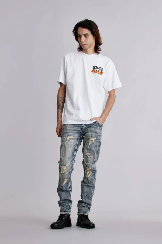 Glory Tee in White sold by Rock Revival