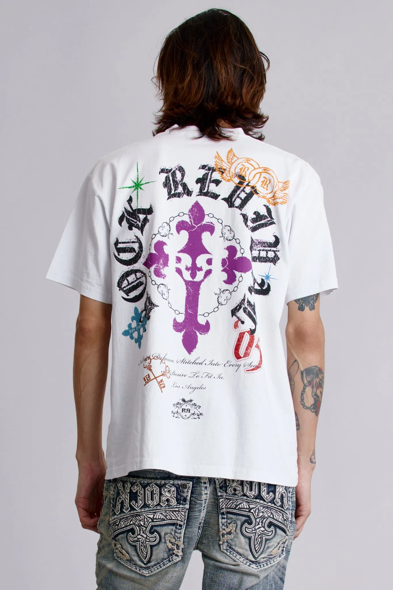 Crest Tee in White sold by Rock Revival product image thumbnail 4