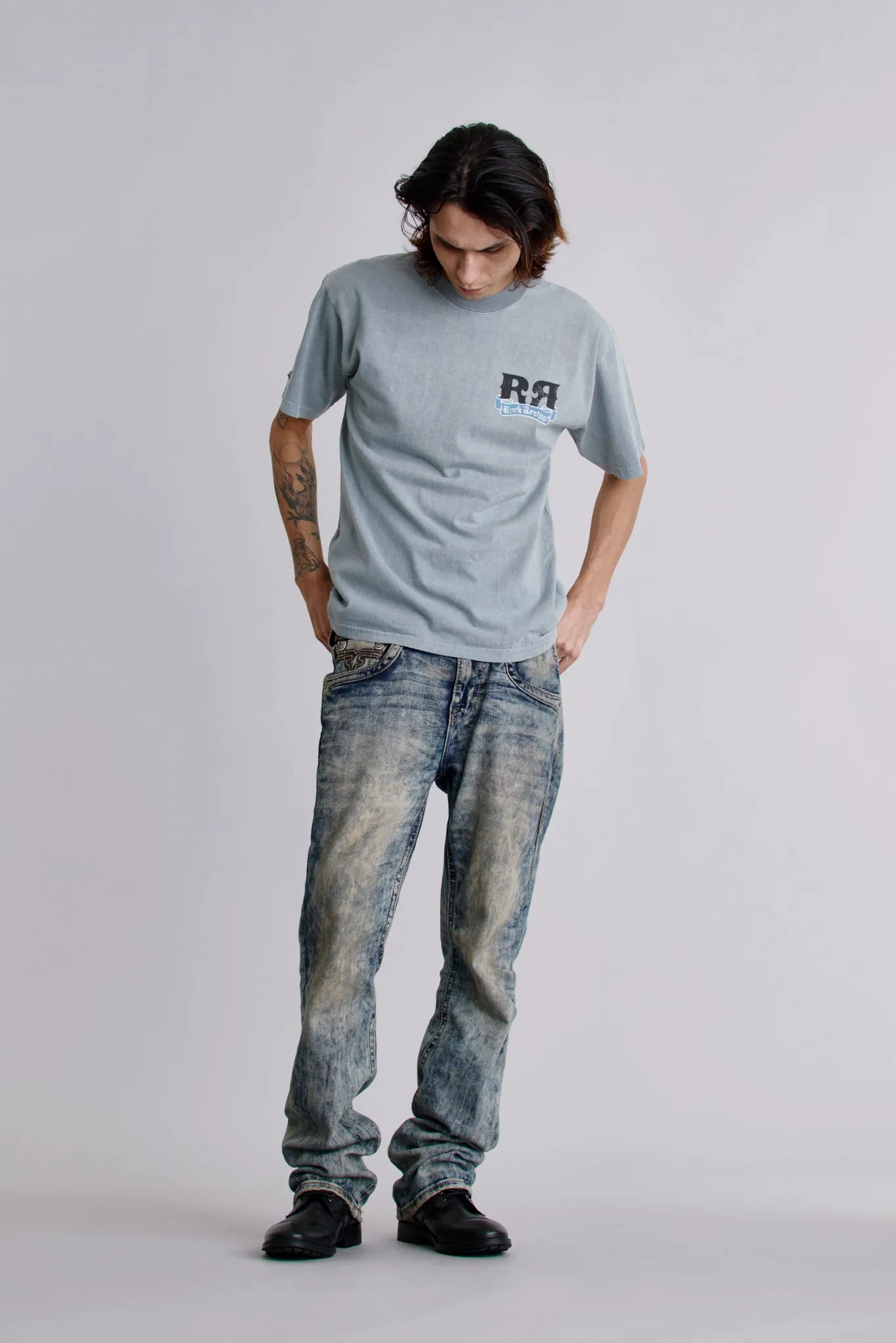 Glory Tee in Sky Grey sold by Rock Revival product image thumbnail 3
