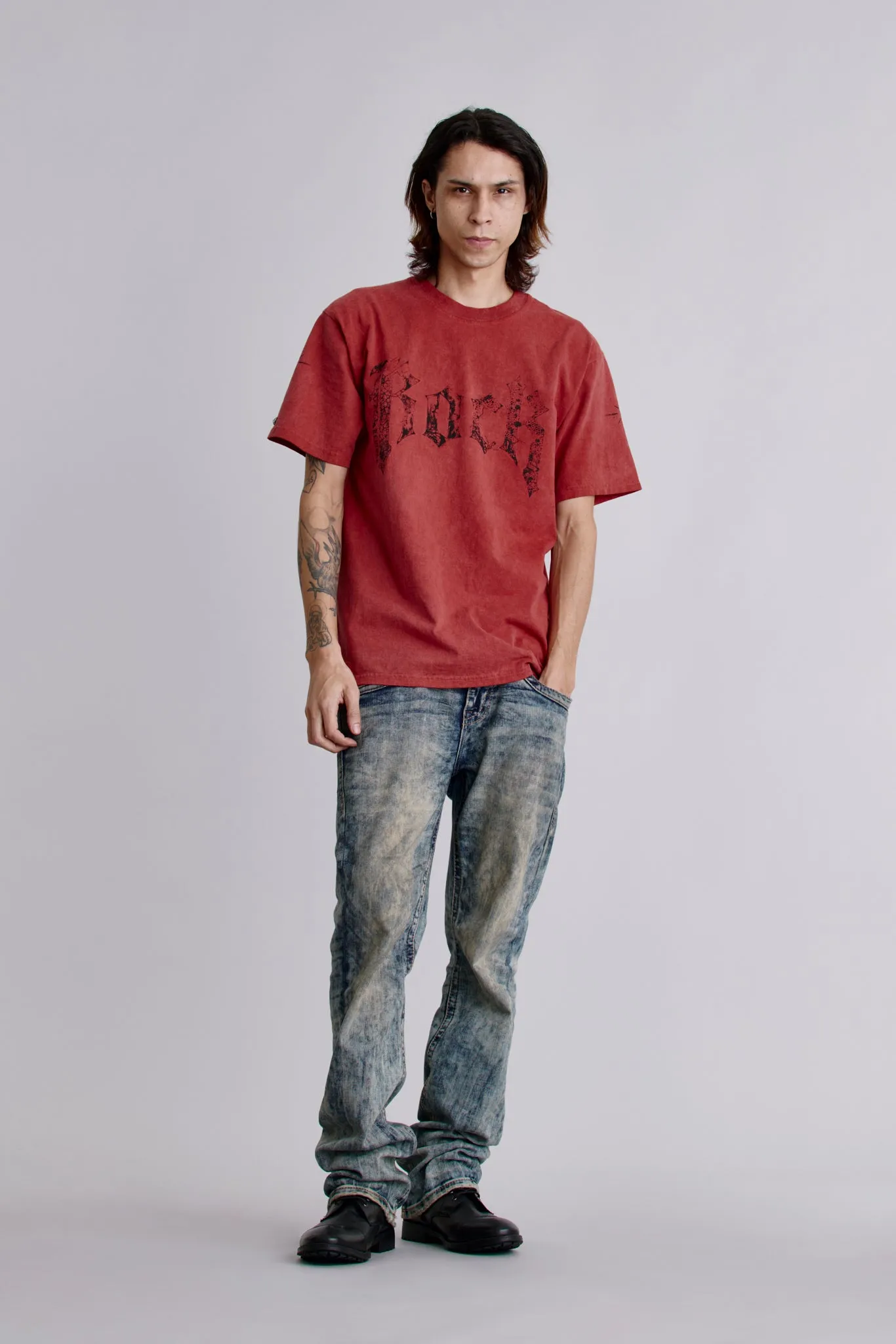 Rock Tee in Crimson sold by Rock Revival