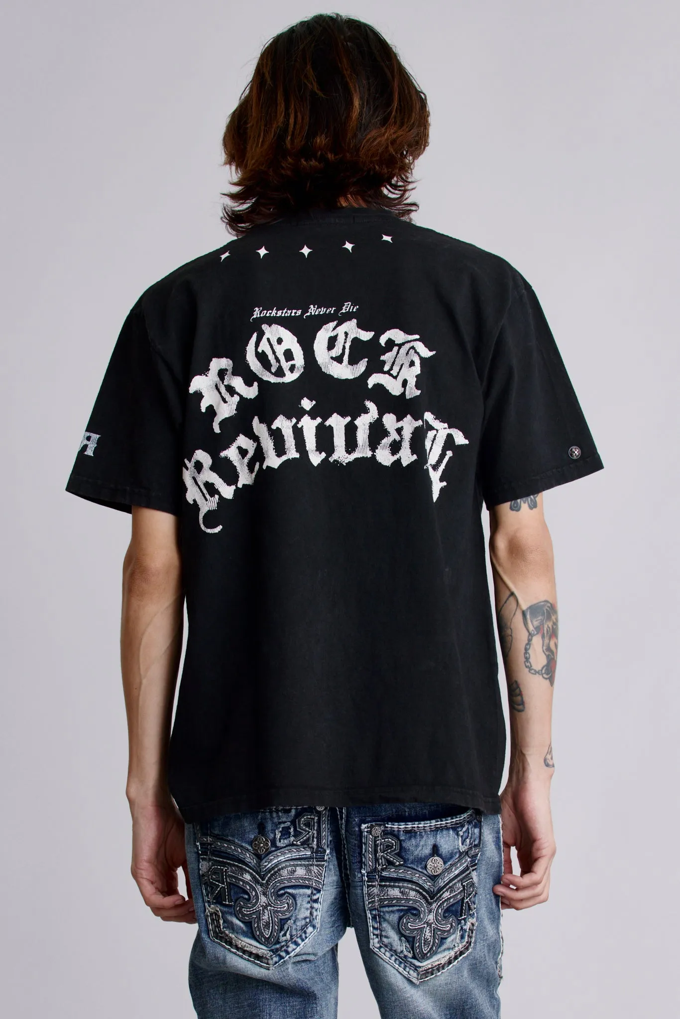 Crest Fade Tee in Black sold by Rock Revival product image thumbnail 3