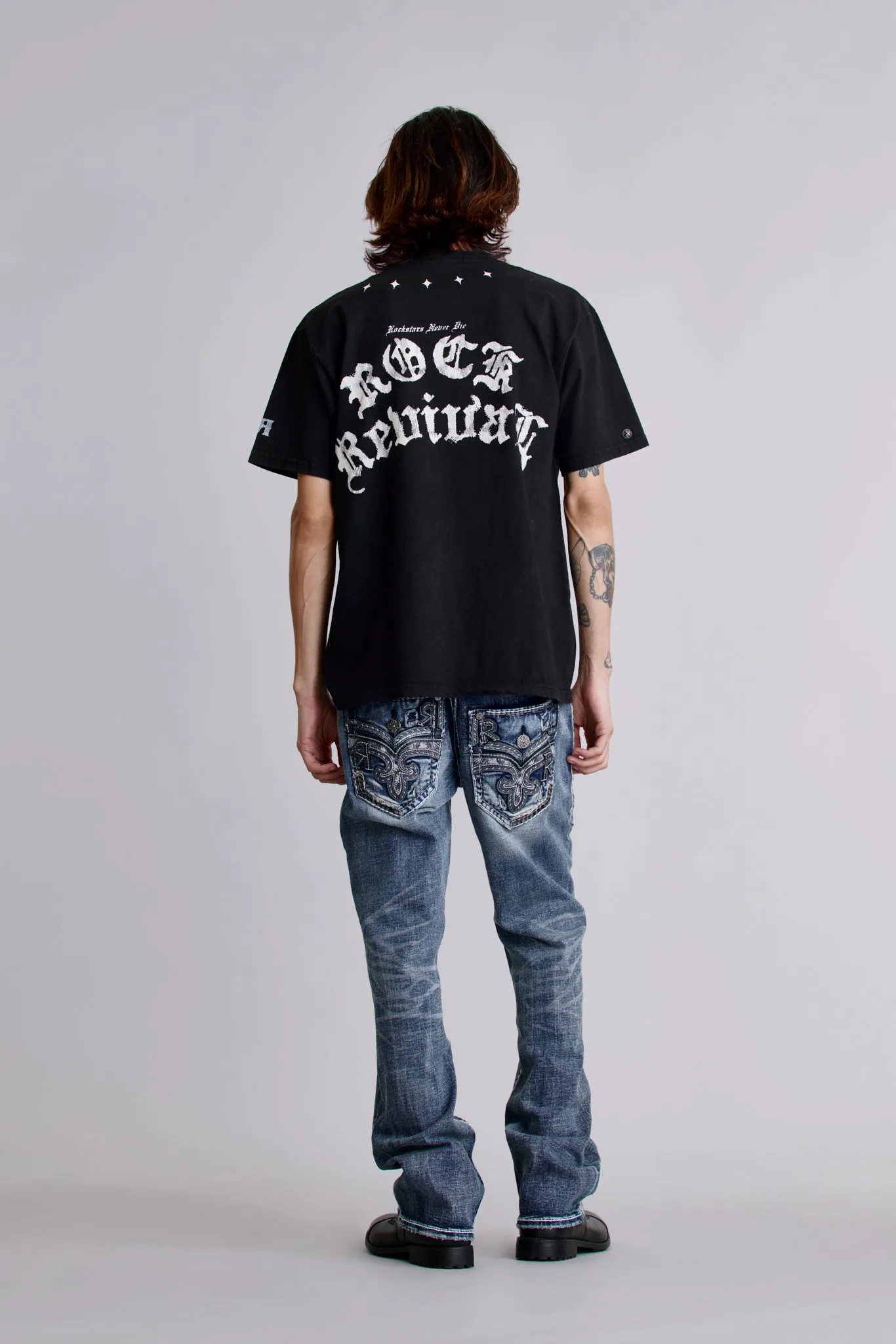 Crest Fade Tee in Black sold by Rock Revival product image thumbnail 2