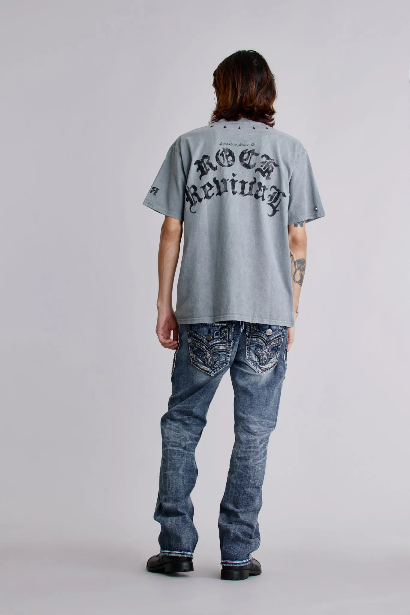 Crest Fade Tee in LA Gray sold by Rock Revival product image thumbnail 3