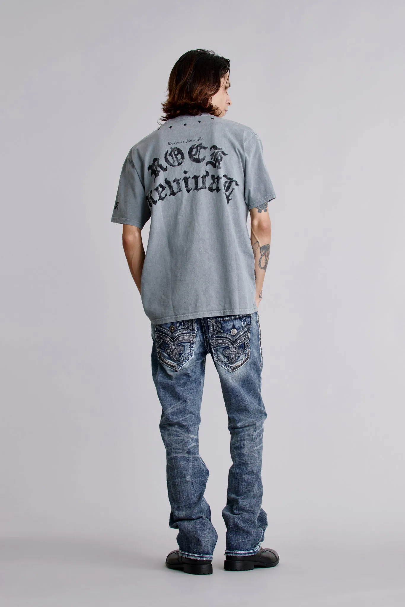 Crest Fade Tee in LA Gray sold by Rock Revival product image thumbnail 2