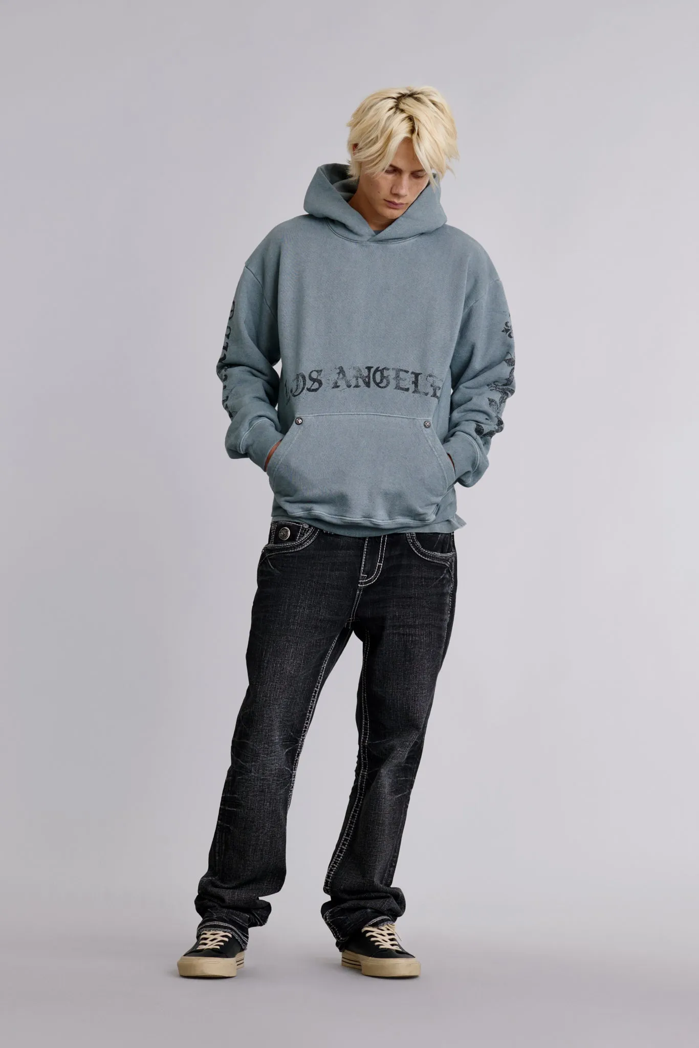 Angel Tour Hoodie in LA Gray sold by Rock Revival product image thumbnail 4