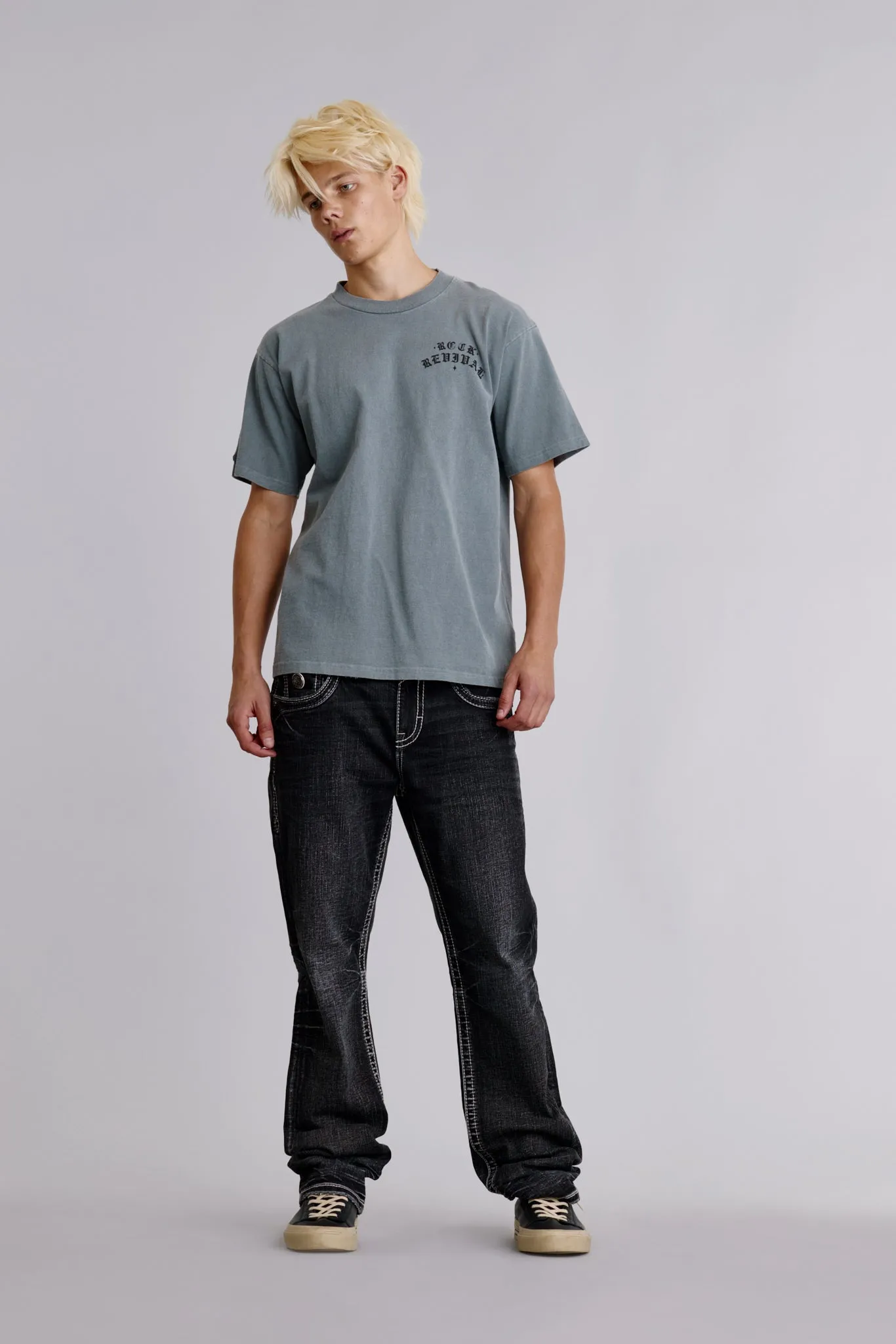 Summer of '69 Tee in LA Gray sold by Rock Revival product image thumbnail 3